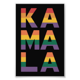 Impression Photo Kamala Harris 2024 Gay pride du drapeau arc-en-cie