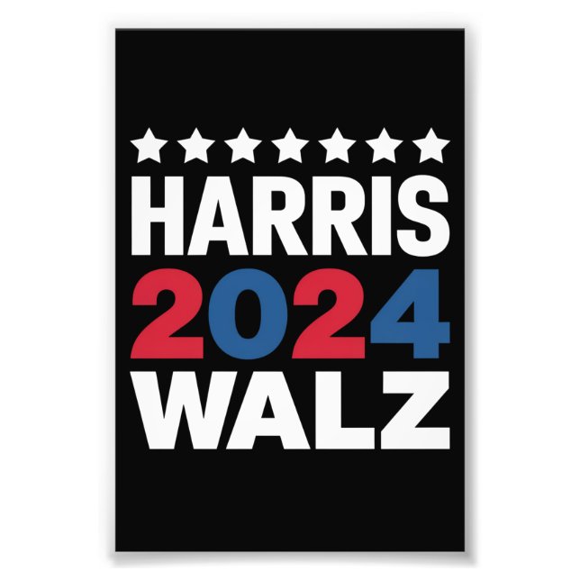 Impression Photo Kamala Harris Walz, Présidente Vice-Présidente (Devant)