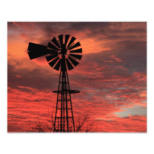 Impression Photo Kansas Christmas EVE 2021 Windmill Sunset