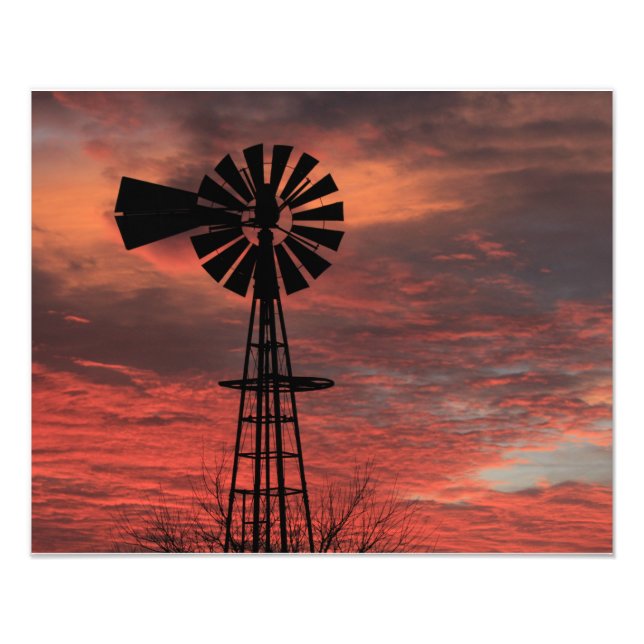 Impression Photo Kansas Christmas EVE 2021 Windmill Sunset (Devant)