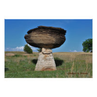 Kansas Mushroom Rock dans un pâturage Photo/Poster