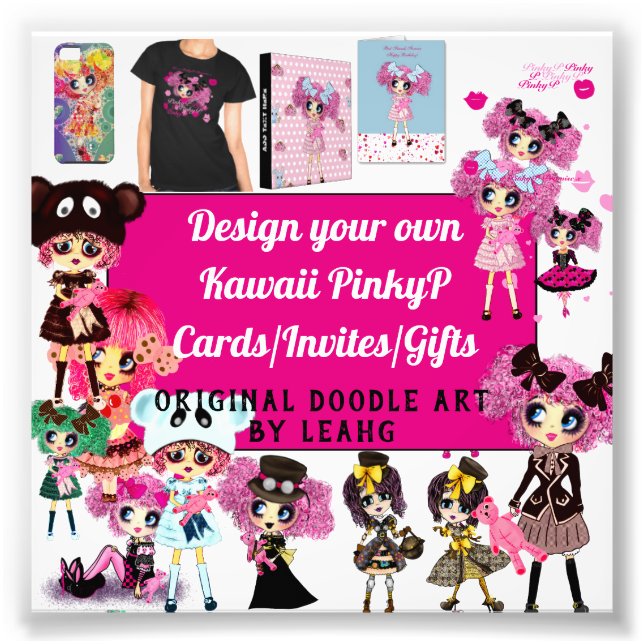 Impression Photo KAWAII GIRL Anime - Concevez Vos Propres Cartes Ca (Devant)