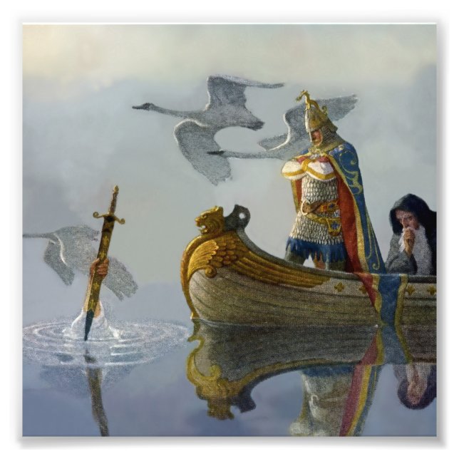 Impression Photo "King Arthur Takes the Sword" par NC Wyeth (Devant)