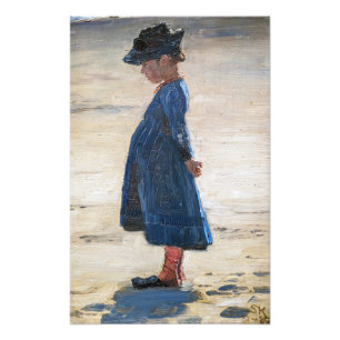 Impression Photo Kroyer - Petite fille debout sur Skagen Beach