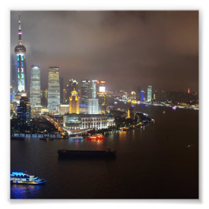Impression Photo La belle Shanghai China dans la nuit