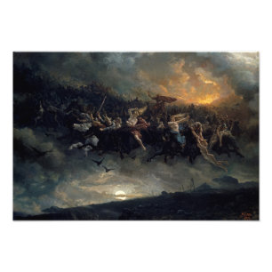 Impression Photo La chasse sauvage d'Odin, 1872 par Peter Nicolai A