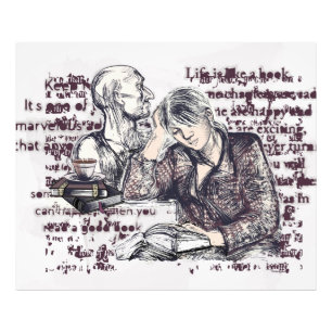 Impression Photo La fille lisant un livre