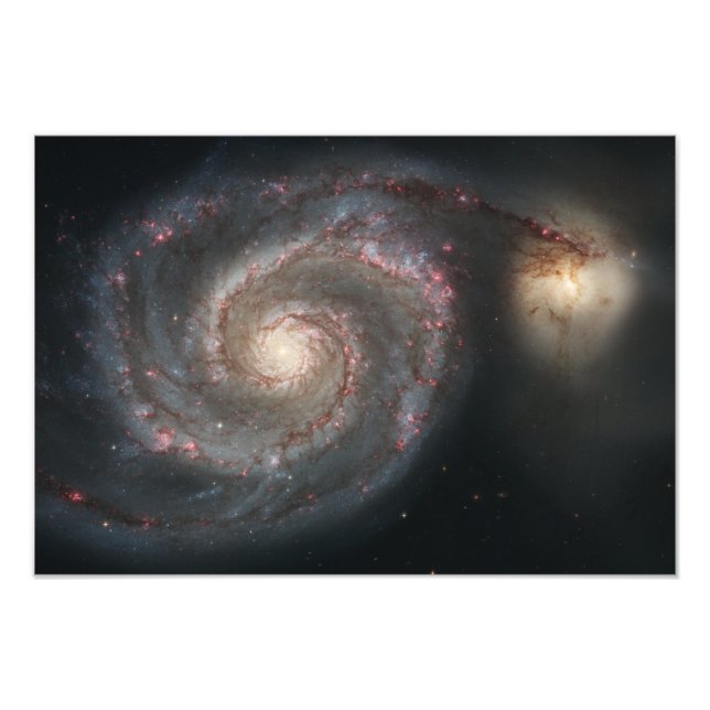 Impression Photo La galaxie tourbillon (M51) et la galaxie d'accomp (Devant)