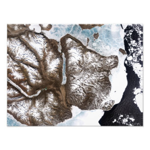 Impression Photo La glace de mer raye le rivage dans Greenlan