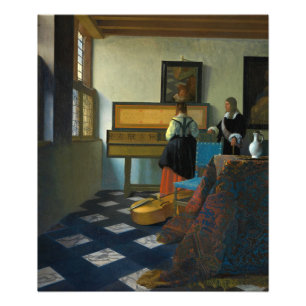 Impression Photo La leçon de musique de Johannes Vermeer