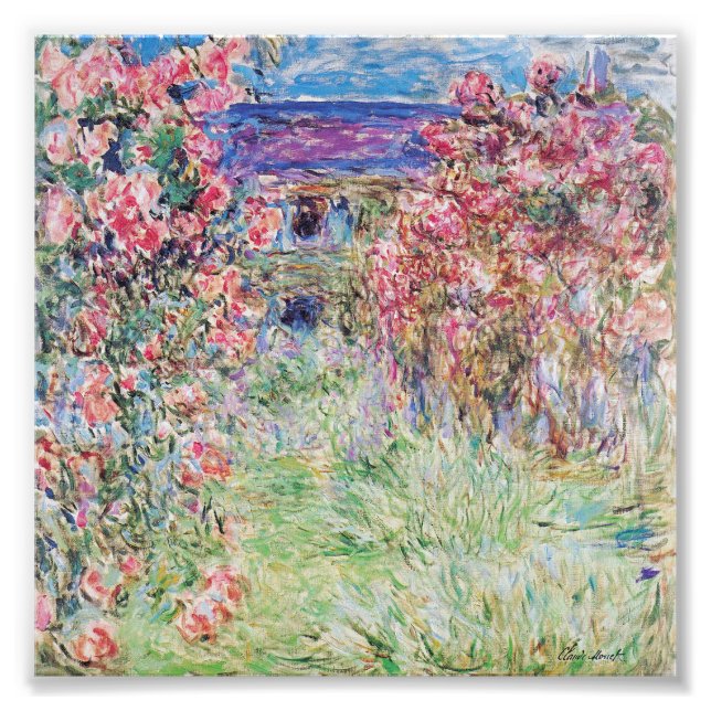 Impression Photo La maison dans le jardin rose de Claude Monet, (Devant)