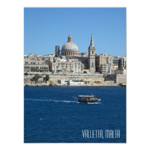 Impression Photo La Valette Skyline Luzzu Bateau de pêche Malte Scè