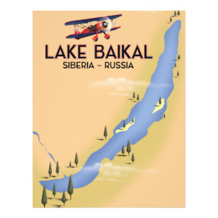 Impression Photo Lac Baïkal Sibérie Affiche de voyage russe Carte