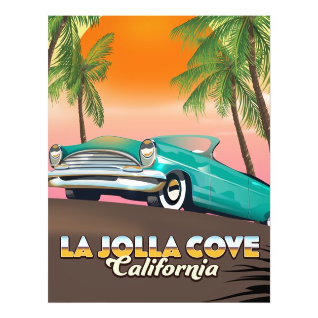 Impression Photo L'affiche de voyage de La Jolla Cove Californie (Devant)