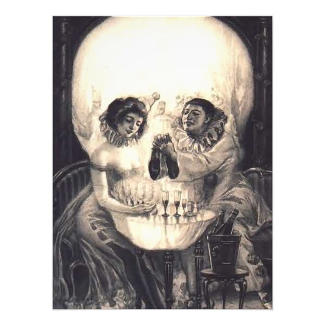 Impression Photo L'amour du crâne Illusion optique victorienne Art  (Devant)
