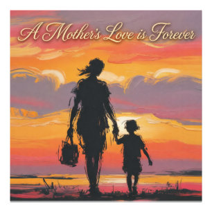 Impression Photo L'amour d'une mère est à jamais Silhouette de couc