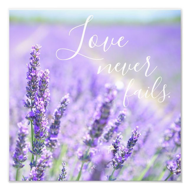 Impression Photo L'amour n'échoue jamais Bible Verse Citation Lavan (Devant)