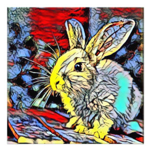 Impression Photo lapin de coup de couleur