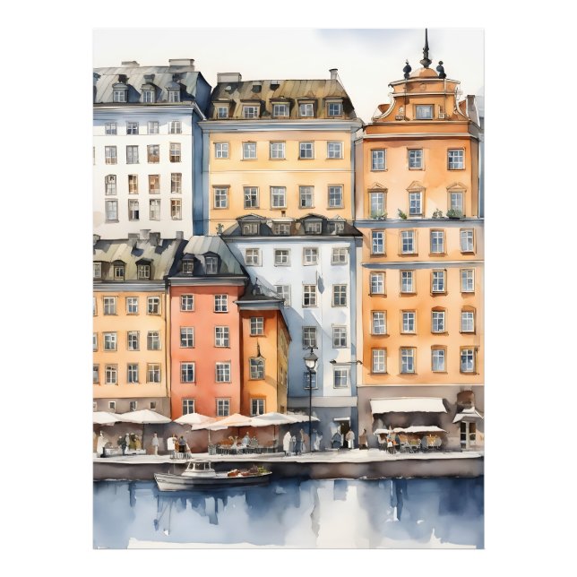 Impression Photo L'art de l'aquarelle de Stockholm (Devant)