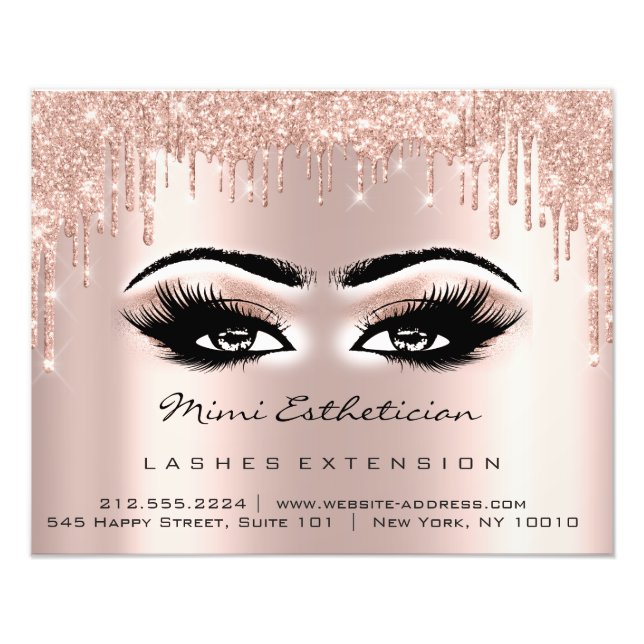 Impression Photo Lashes Extension Studio Maquillage Brows Rose Driv (Devant)