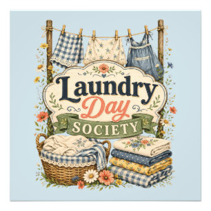 Impression Photo Laundry Day Society Cottagecore Florales