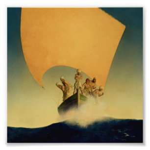 Impression Photo "Le bateau pirate" de Maxfield Parrish