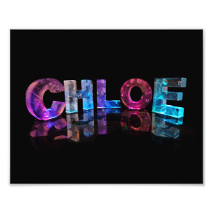 Impression Photo Le beau Chloe nommé dans les lumières 3D