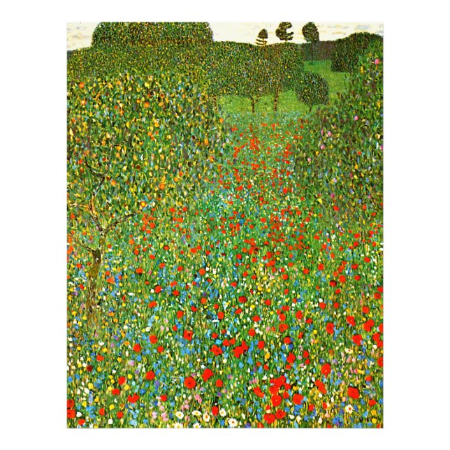 Impression Photo Le célèbre tableau de Gustav Klimt, Mohnfeld (1907 (Devant)