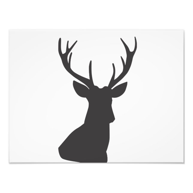 Impression Photo Le cerf Silhouette Silhouette animal sauvage Postc (Devant)