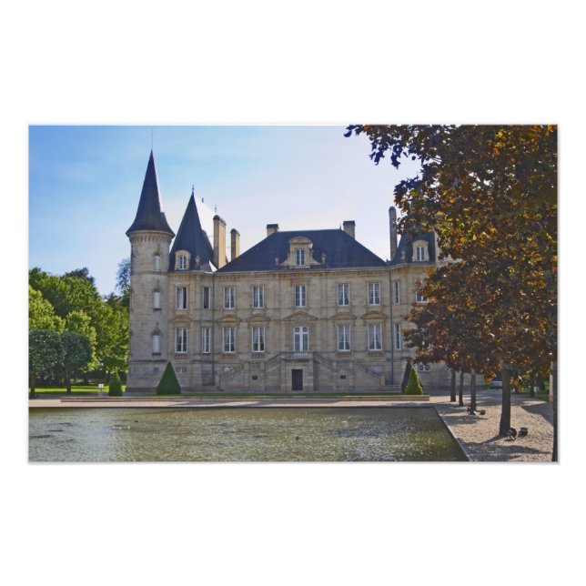 Impression Photo Le Chateau Pichon Longueville Baron et étang (Devant)