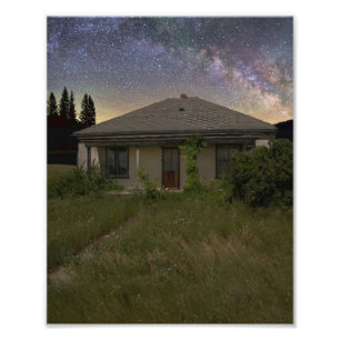 Impression Photo Le Dakota du Sud de Cottonwood abandonné la nuit