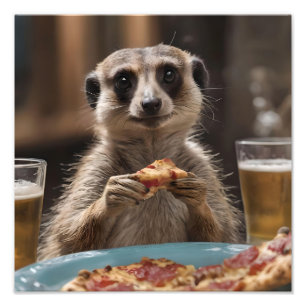 Impression Photo Le Déjeuner De Meerkat Sneaky,
