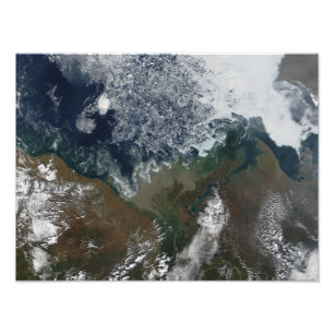 Impression Photo Le fleuve Mackenzie se jette dans la baie Mackenzi