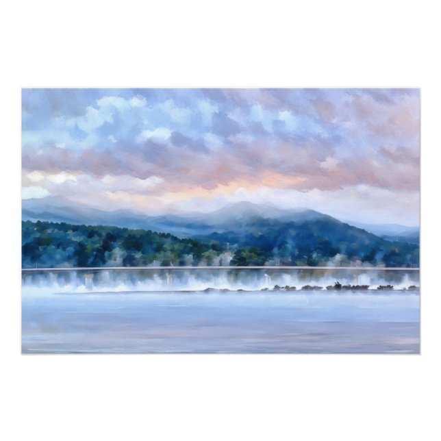 Impression Photo Le Grand lac Sacandaga et le pont de Batchellervil (Devant)