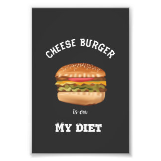 Impression Photo Le hamburger au fromage est sur ma chemise