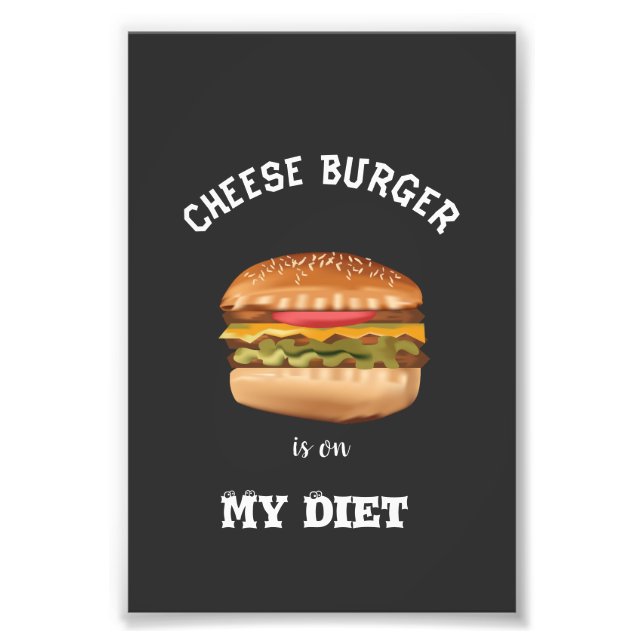 Impression Photo Le hamburger au fromage est sur ma chemise (Devant)