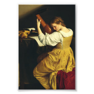 Impression Photo Le Joueur de Luth par Orazio Gentileschi Art