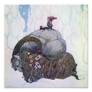 Impression Photo « Le Julbock » Chèvre de Noël par John Bauer