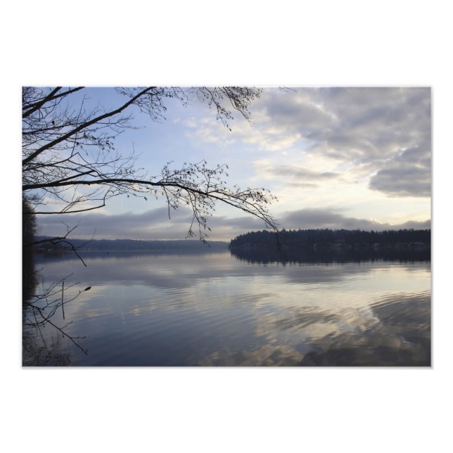 Impression Photo Le lac de Sammamish par une journée d'hiver. (Devant)