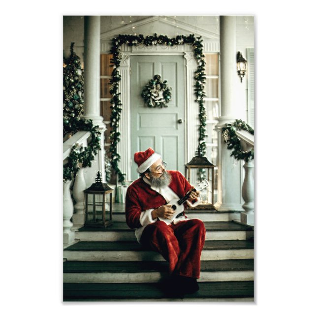 Impression Photo Le Père Noël joue de la musique (Devant)