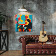 Le Pianiste - Peinture à l'huile originale