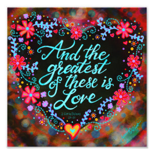Impression Photo Le plus grand est l'amour, un joli coeur
