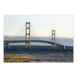 Impression Photo Le pont Mackinac enjambant les détroits de 4