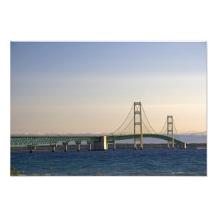 Impression Photo Le pont Mackinac qui enjambe le détroit de 3