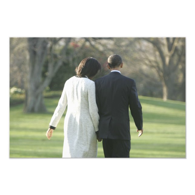 Impression Photo Le président Barack Obama et la première dame Mich (Devant)