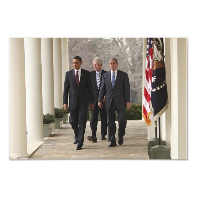 Impression Photo Le président Barack Obama et les anciens président (Devant)