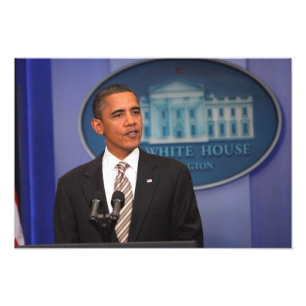 Impression Photo Le président Barack Obama fait une annonce
