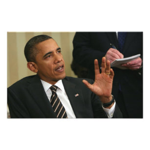 Impression Photo Le président Barack Obama s'entretient avec la pre
