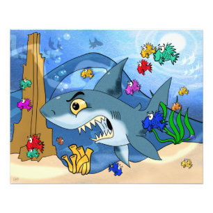 Impression Photo Le requin parmi les poissons