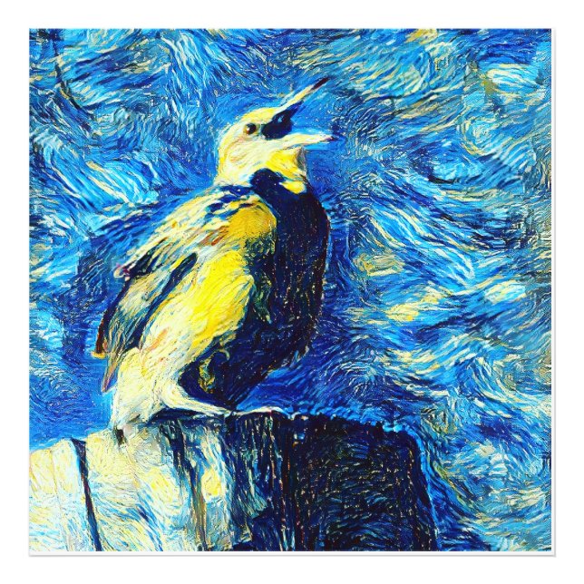 Impression Photo Le style VanGogh aux oiseaux solitaires (Devant)